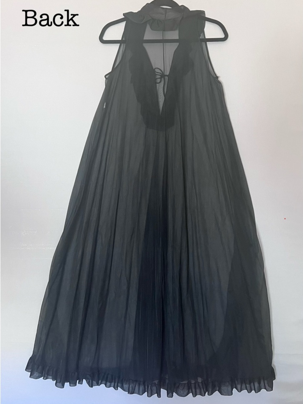 Vintage Black Sheer Slip Dress Nightgown, Sz S - Picture 4 of 11